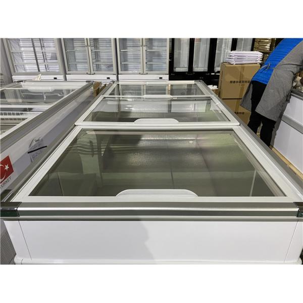 SD-950 glass door island freezer for frozen food horizontal freezer