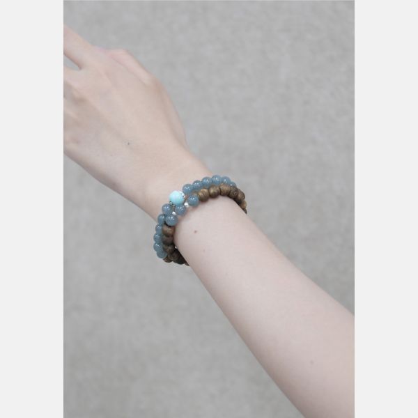 Guatemala Jadeite Turquoise Agarwood Bracelet 8mm Authentic Gemstone