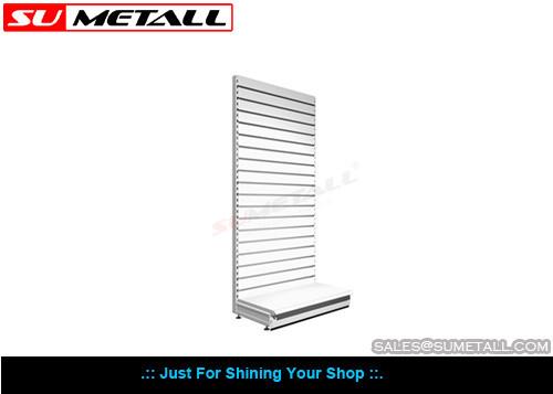 Slatwall Back Panel Store Display Fixtures / Grocery Display Stands Customized