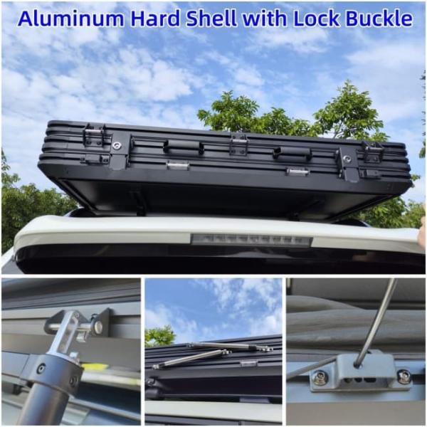 Aluminum Hard Shell Black 3 Person Rooftop Tent With CE Certification