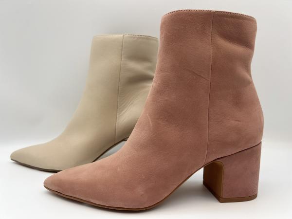women's pointed toe ankle boots with metal YKK zipper ，soft nappa Genuine Leather Dress Boots