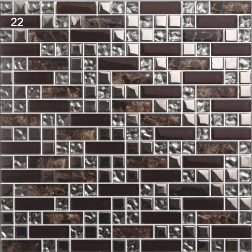 Stain-resisatnt and Stunning Glass and Metal Swimming Pool Mosaics For Project