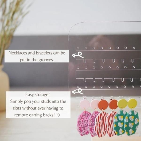 Personalized Jewelry DisplayJewelry Stand Girls Room Decor Earring Holder Acrylic Jewelry Stand Jewelry Organizer Earring