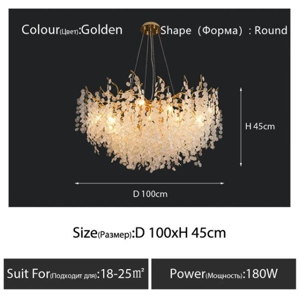 Nordic Ceiling Crystal Chandelier Gold Luxury Pendant Light  （WH-AP-672）