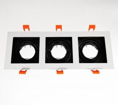Three Head Embedded Mr16 LED Housing Easy Maintenance For Downlight