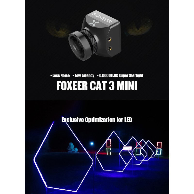 Wholesale Price Foxeer Mini 3 1200TVL 0.00001Lux StarLight FPV Camera M12 2.1mm Low Light Lens PAL/NTSC For RC Racing Drone