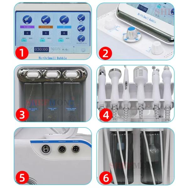 Переносная 6 In1 Дермабразионная машина Углеродный пилинг Машина Лицевая терапия