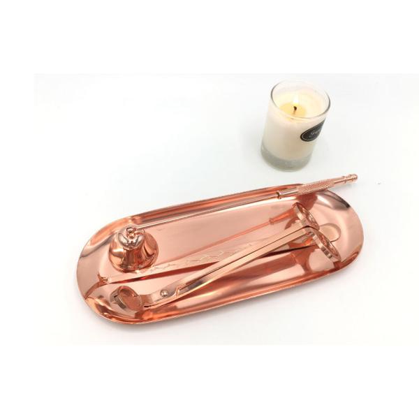 Gold Elliptical Plate 180mm Length 112g Metal Jewelry Tray