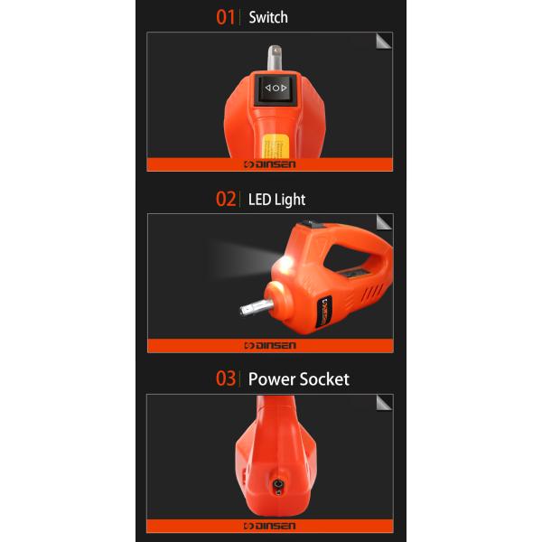 3 In 1 Electric Hydraulic Jack Kit 150PSI Max Pressure With Impact Wrench