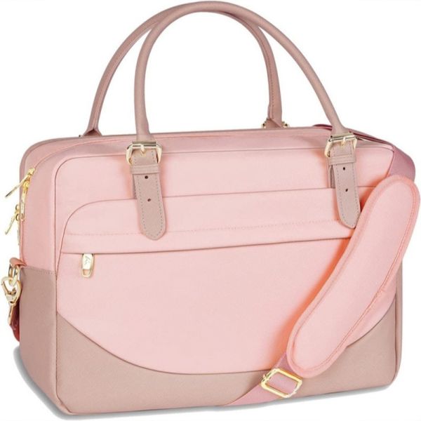 Custom Wholesale Oxford Fabric Women's Pink Multifunctional Travel Bags Waterproof Laptop-Friendly Briefcase with Custom Logo