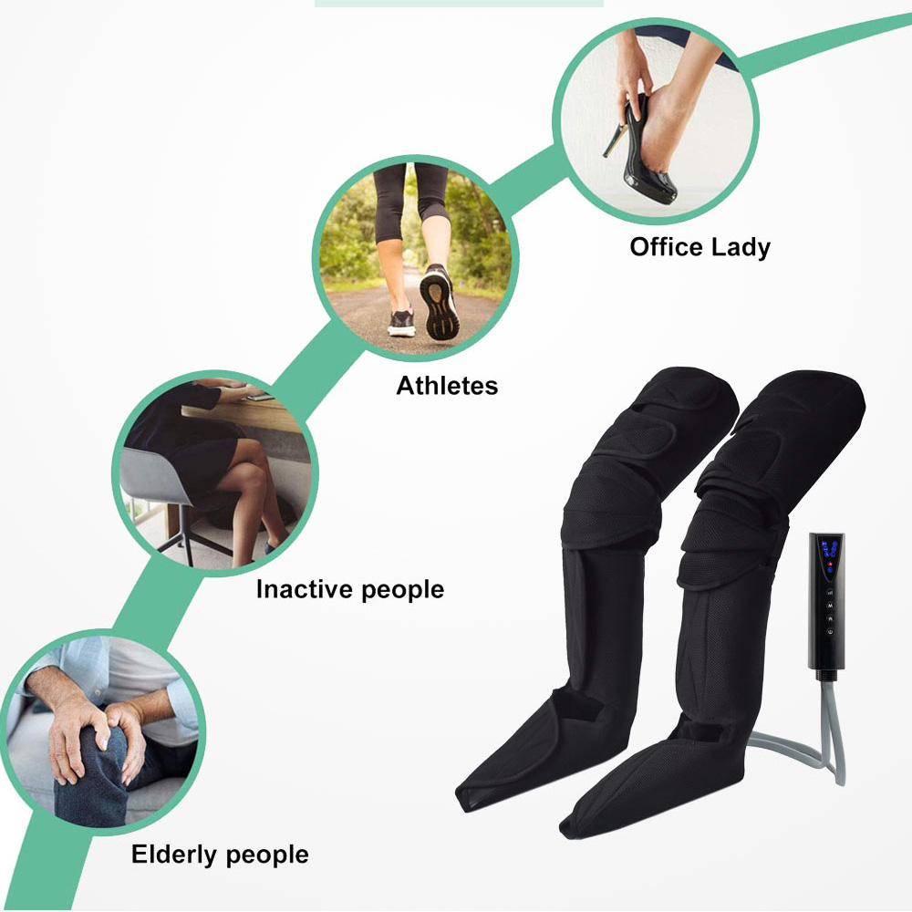 510K/CE/ROHS Certified Air Compression Leg Massager with 3 Massage Modes and Heating Function for Foot and Leg Therapy