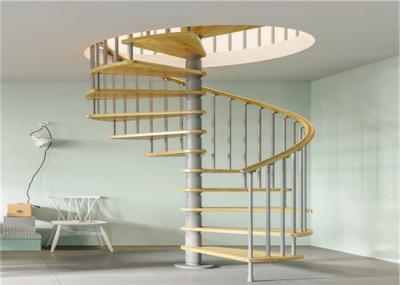 Anti Rust Prefab Custom Spiral Staircase With Stainless Steel Post Glass Railing