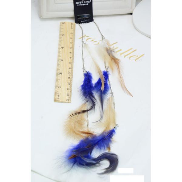 Bohemia long section of high spirit decorated with colored feathers hairpin hairpin