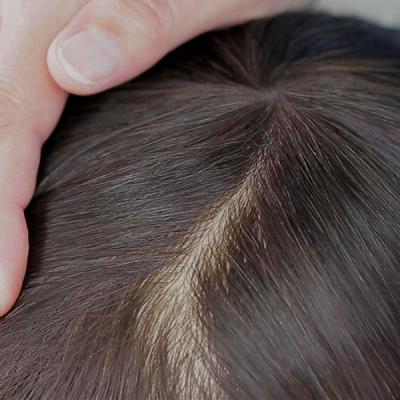 Résistant à la chaleur à ondes droites cheveux humains Perruques à densité moyenne avec des cheveux de bébé