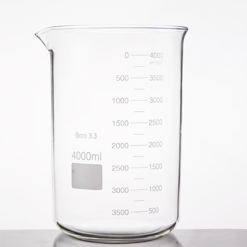 Hot Selling Lab 4000ml Low Form Borosilicate Glass Beaker
