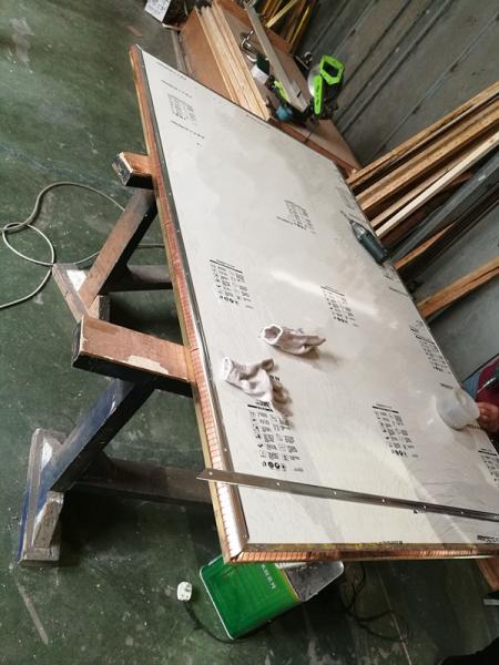 1.2m x 2.1m Rf protegeu a folha de bronze do cobre do quadro das portas com local e chaves