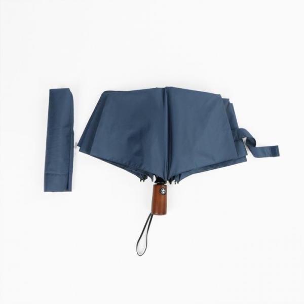 High End Auto Open Close Umbrella With Straight Wooden Handle 94cm Open Diameter