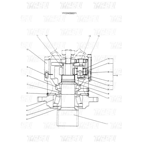 SK60-5 Свинга экскаватора 2 ступени штиф для передачи мощности