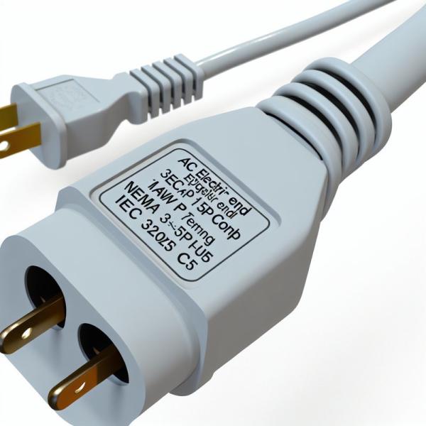 IEC5 Female End 3prong AC Electric Power Cord 14AWG NEMA 5-15P Plug To IEC 320 C5 Socket