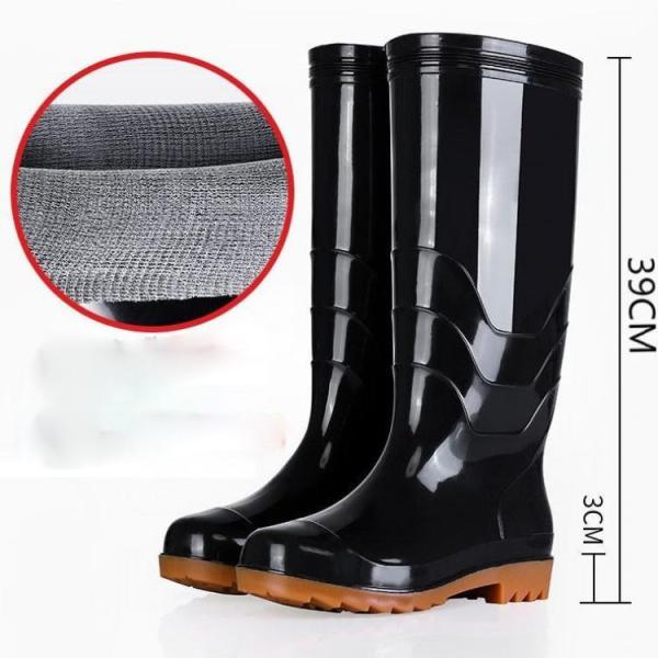 High Tube Rain Boots for Men Made of Plastic in Customized Color and Durable Material