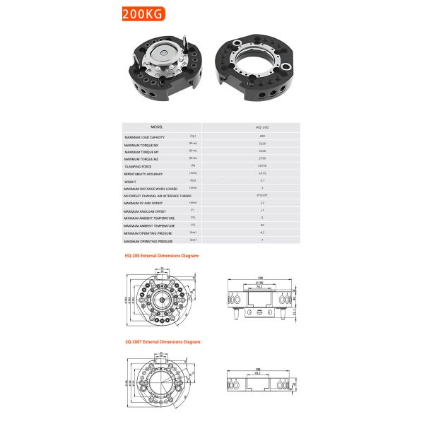 Modular Automated Fixtures 150kg 12000N Robotic Tool Changing System