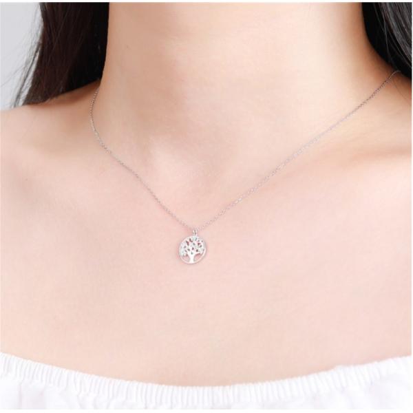OEM Sterling Silver Tree Of Life Necklace Pendant With AAAA Cubic Zirconia
