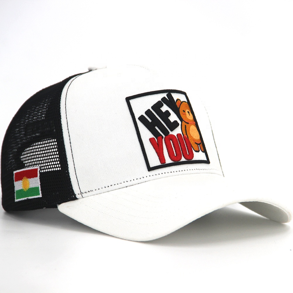 3D Embroidery Mesh Trucker Caps 100% Cotton Structured Customized