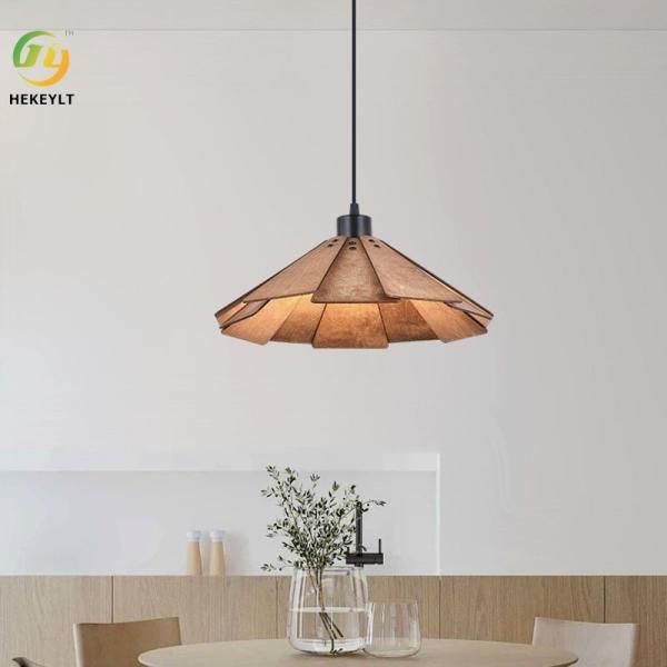 Wabi Sabi Wood Art Straw Hat Pendant Lamp Restaurant Small Bar Home Tea Room Chandelier