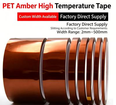 Nomay Amber PET High Temperature Masking Tape Heat Resistant 200℃ No Residue High Voltage Insulation for PCB Soldering and Lithium Battery
