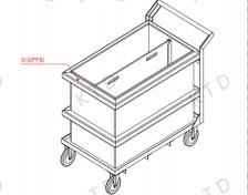 Smooth Transport KUTED Transport Trolley , Water Type Trolley 1162Lx640Wx985H mm with 200kg Load Capacity