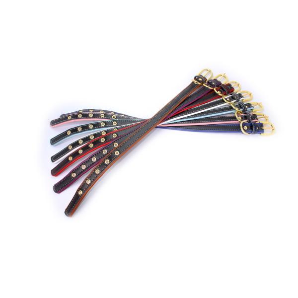 PU Leather Solid Soft Colorful Pet Dog Collar for Small Medium Large Dogs Neck Strap Adjustable Safe Collar