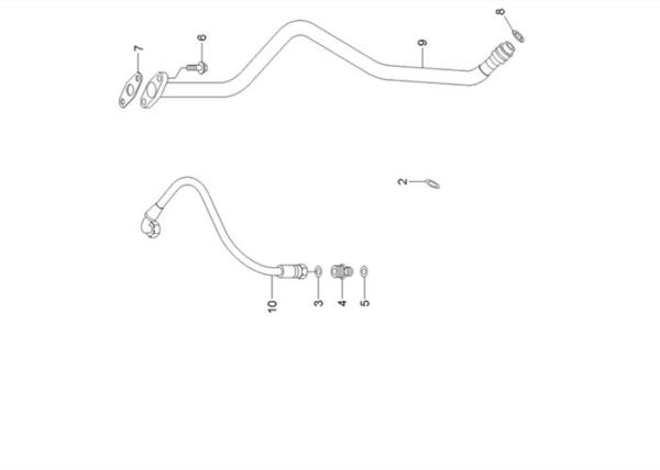 Hyundai R210LC9 3975077 Oil Drain Connection Turbocharge Plumbing
