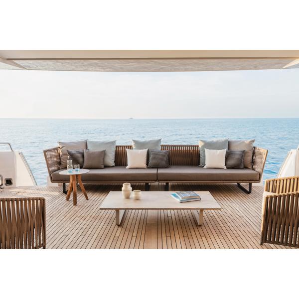 Garden Aluminum Frame Belt 200*70*73 Rope Patio Furniture 3 Seater Garden Rattan Sofa