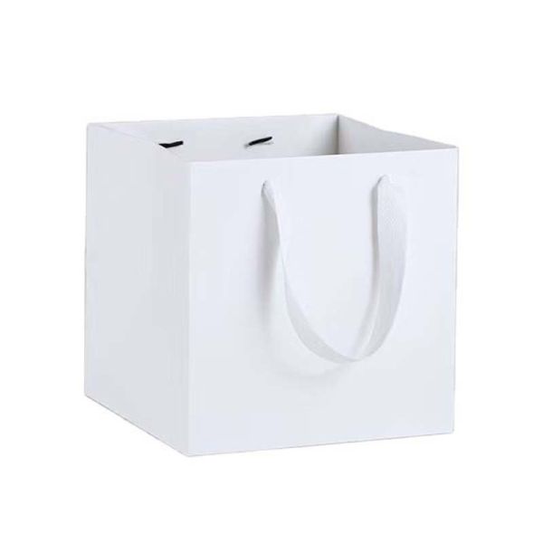 Solid Color Kraft Tote Bags Thickened Square Bottom Gift Bags Large Capacity