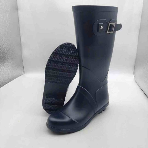 Bottes de jardin hautes en PVC pour femmes, imperméables, bottes de pluie avec tige en PVC solide et garnitures à boucle