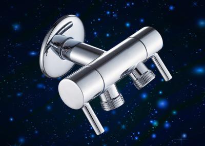 Toilet Angle Valve Double Outlet Connect / Angle Control Valve With Zinc Alloy Knob