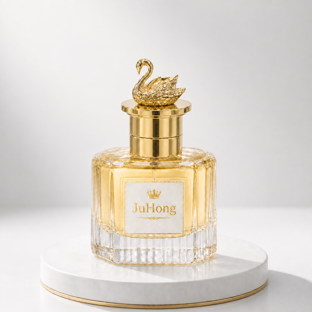 Exquisite Swan Sculpted Zamac FEA15 Perfume Cap, Gold‑Plated Zinc Alloy Decorative Bottle Top