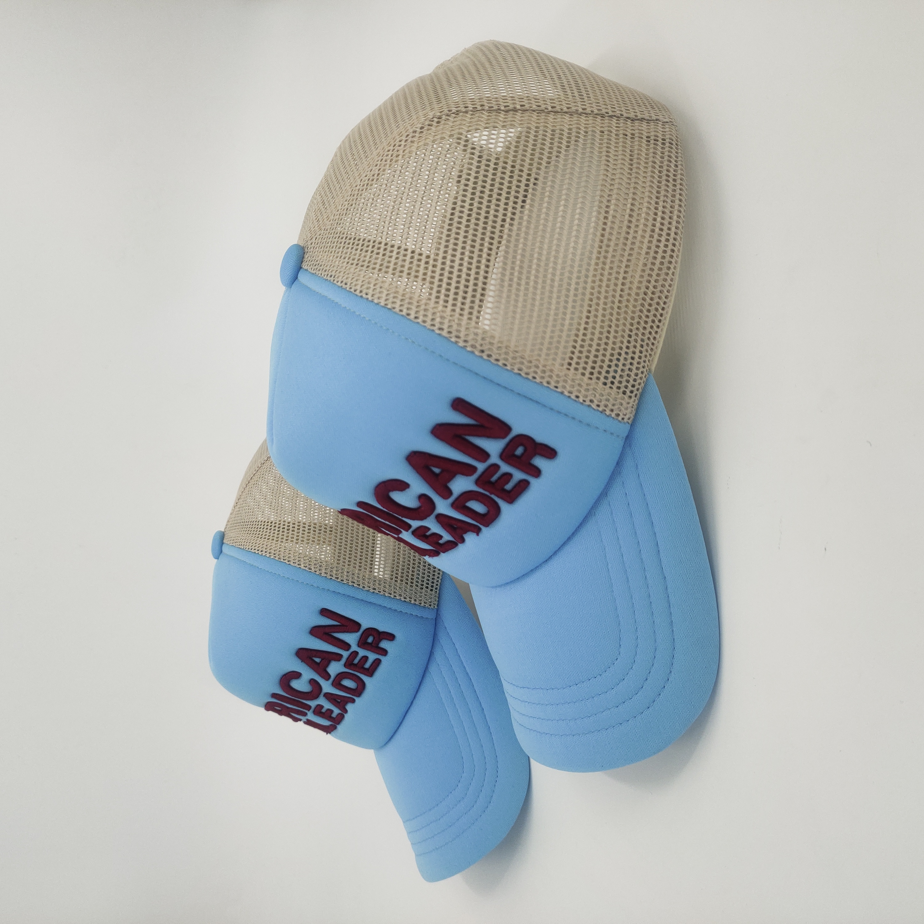 Customised Classic Fashion 5 Panel Trucker Cap Unisex Mesh Foam Embroidered Snap Back Gorras 3x