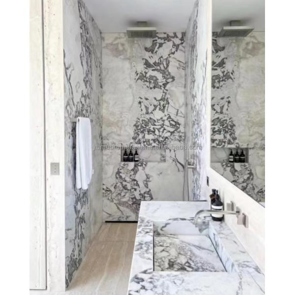 Polished Purple Marble Stone Big Slab Dining Table Top for Modern Bedroom Hall Design