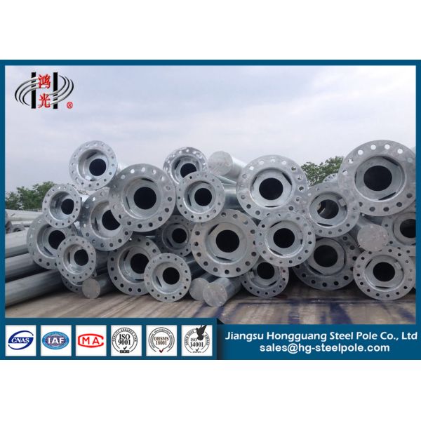 10KV Octagonal Hot Dip Galvanized Steel Utility Poles for Overhead Project