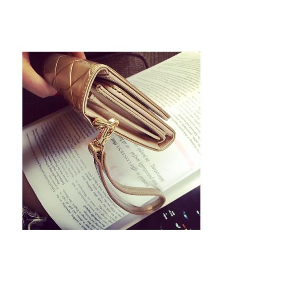 2016 summer sweet new Slim simple long section clutch wallet Ms. Lingge patent leather