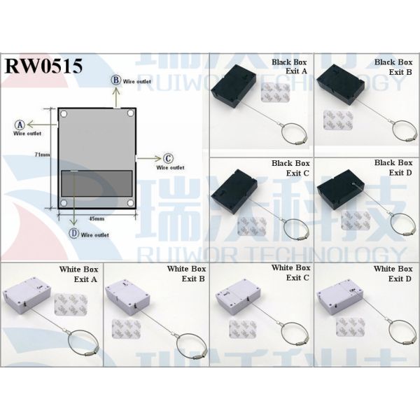RW0515 Cuboid Anti Theft Pull Box With Size Customizable Wire Rope Ring Catch