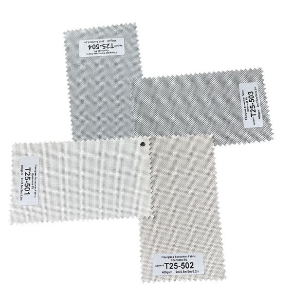 Twill Weaving Fiberglass Sunscreen Fabric For Windproof Outdoor Blinds