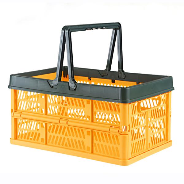 568g Supermarket Collapsible Plastic Basket With Handles