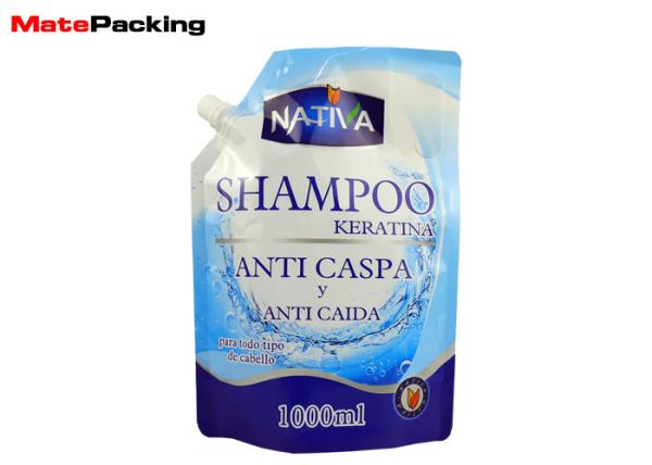 Stand Up Spout Pouch Aluminum Foil For Shampoo Sunscreen Lotion Beauty Products