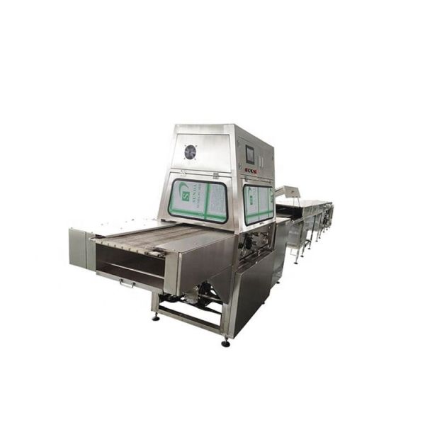 Precision Bottom Coating Chocolate Enrober Machine 10m Cooling Tunnel System