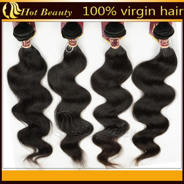 Natural Black Virgin Human Hair Extensions Body Wave
