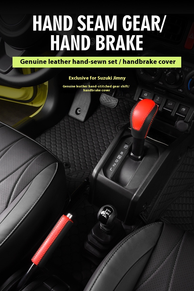 For Suzuki Jimny Leather Gear Shift Handle Cover Interior Modification Kit for JB74 JIMNY
