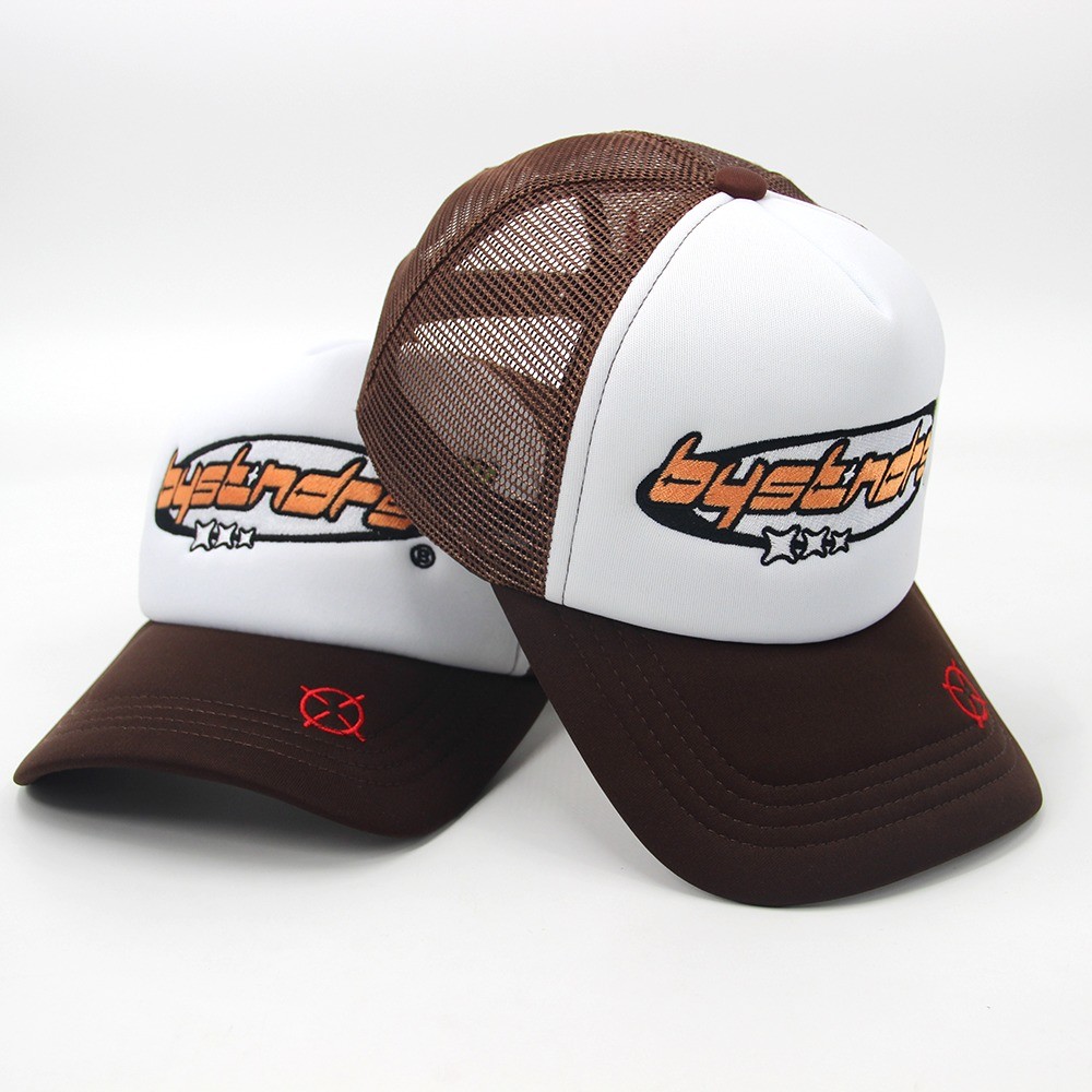 Embroidered Mesh 5 Panel Trucker Cap Sport Truckers Adult Embroidered Custom