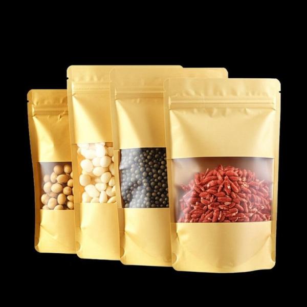 Food Safety Grade Stand Up Pouches With Visible Window Customizable High Definition Digital Printing.